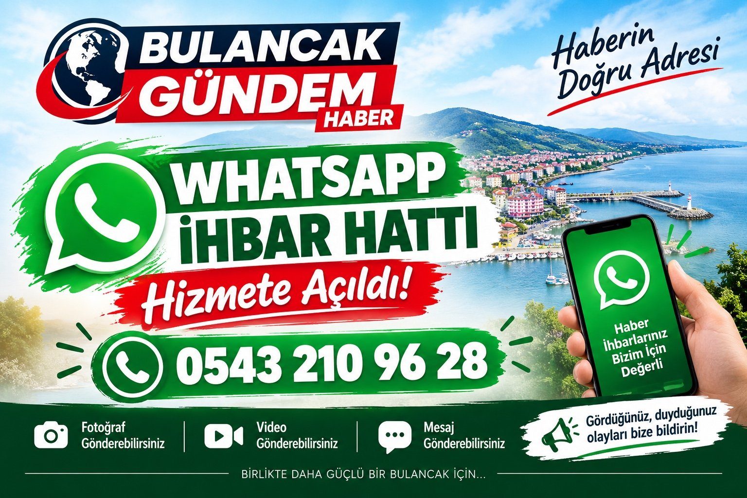 Bulancak Gündem Haber WhatsApp İhbar Hattı Hizmete Açıldı! (0543 210 96 28)